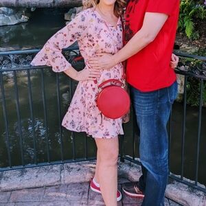 Disney Beauty & The Beast Pink Floral Shift Dress XL